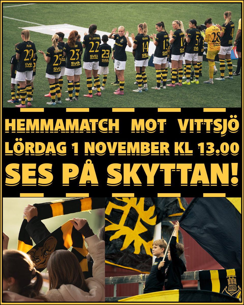 Två hemmamatcher återstår av säsongen! Ta med en vän till Skyttan och hjälp laget avsluta säsongen med stil. 

Köp biljett - axs.com/se/events/8402…

📷 Andy Liffner