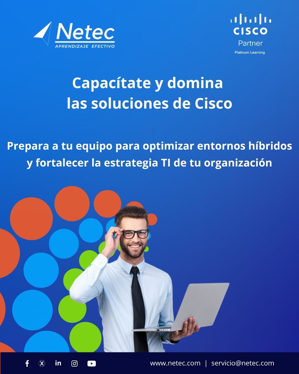 netec's tweet image. ✨ Acelera la transformación de tu empresa adoptando las tecnologías de Cisco. Capacitar efectivamente a tu equipo ➡️ hubs.la/Q03QT43q0
Explora las especializaciones diseñadas para fortalecer las capacidades técnicas de tu organización.💻
#Cisco #NetecConecta