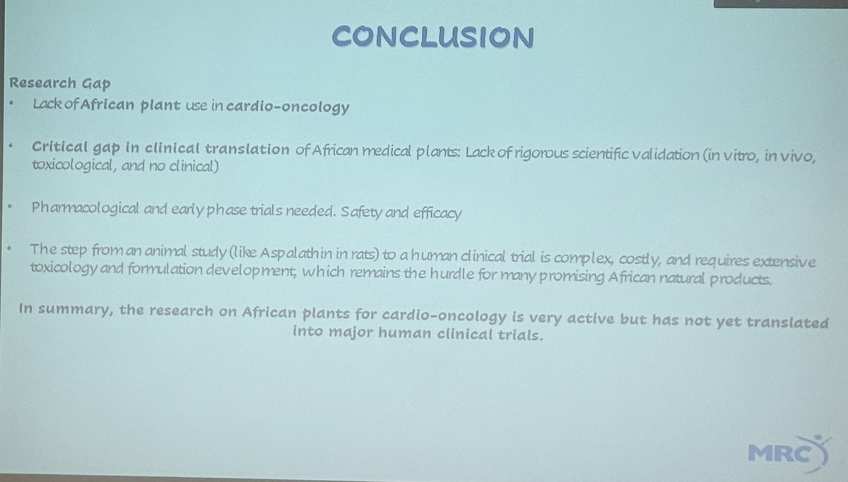 #GCOS25 Session 1: Cardio-Oncology in Africa.

Very interesting basic science done in Africa focusing on:
- Inflammation and thrombotic risk.
- Targeting HDL particles.
- The role of traditional African plants.

#GCOS25 #GCOS2025 #CardioOnc

<a href="/ICOSociety/">International Cardio-Oncology Society</a> 
<a href="/oncodaily/">OncoDaily</a>