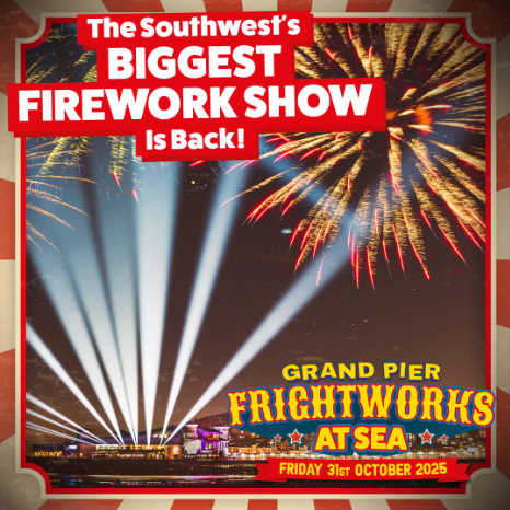 🎆👻 FRIGHTworks At Sea – The Grand Pier’s Spooktacular Fireworks Night! 🎪🌊
Get ready for fireworks with a frightful twist this Halloween night – 31st October 2025 at The Grand Pier, Weston-super-Mare! 🎃

👉 Book your tickets now: loom.ly/beLQlu0