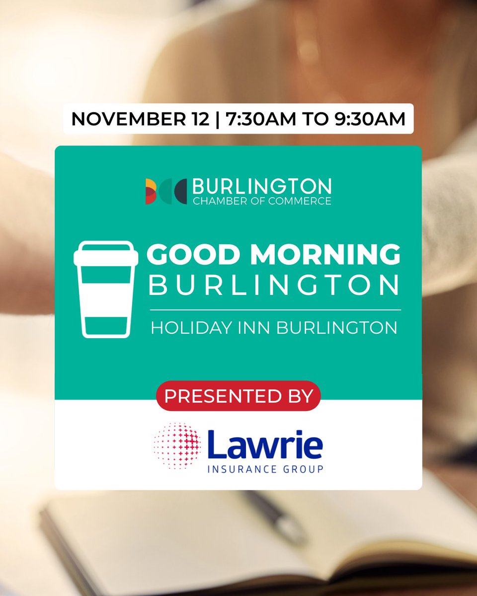 Good Morning Burlington is back November 12th!

Start your day with networking, connections, and valuable insights.

To register, visit bit.ly/46rlDSq 🔗

See you there!

 #GoodMorningBurlington #GMB