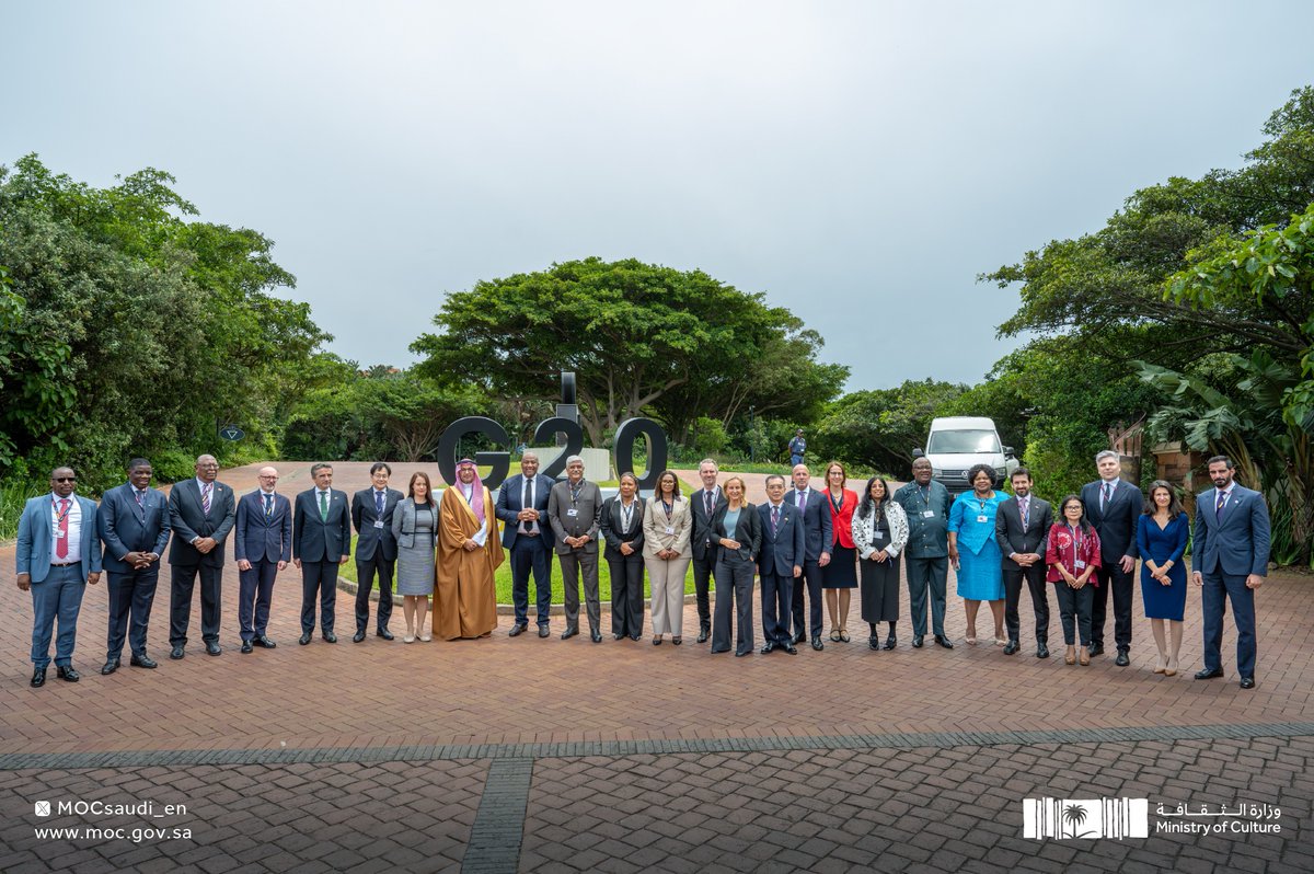 mocsaudi_en's tweet image. HE Assistant Minister of Culture Rakan Altouq delivered a speech on behalf of HH @BadrFAlSaud, Saudi Minister of Culture, at the sixth #G20 Cultural Ministerial Meeting in South Africa. The statement highlighted culture’s role in sustainable development and fostering meaningful…