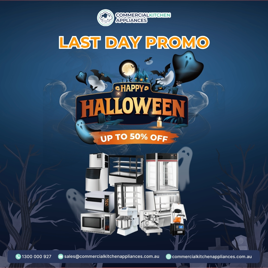 CommKitApp's tweet image. Last day of Halloween Sale! 🎃

Get up to 50% OFF on select commercial kitchen appliances!

Hurry! 

Get your massive discount at commercialkitchenappliances.com.au/specials/hallo…

#CommercialKitchen #HalloweenDealsAU #RestaurantLifeAU #CafeBusinessAU #HospitalityAustralia #CKAAustralia
