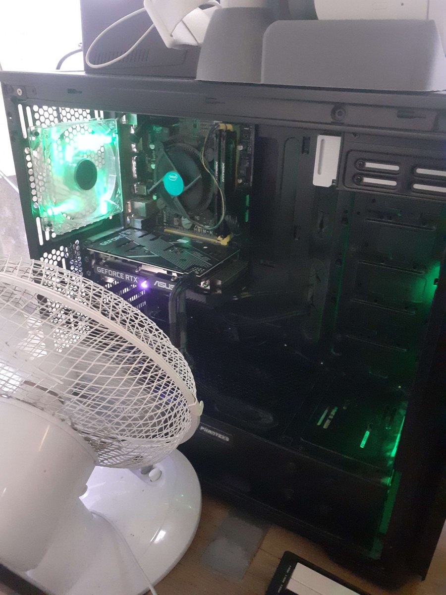 So... I figured out why my pc crashes about 4 times every stream.
It turns out it was running at at least 100°C.

My Solution?
Marvel at my engineering prowess!