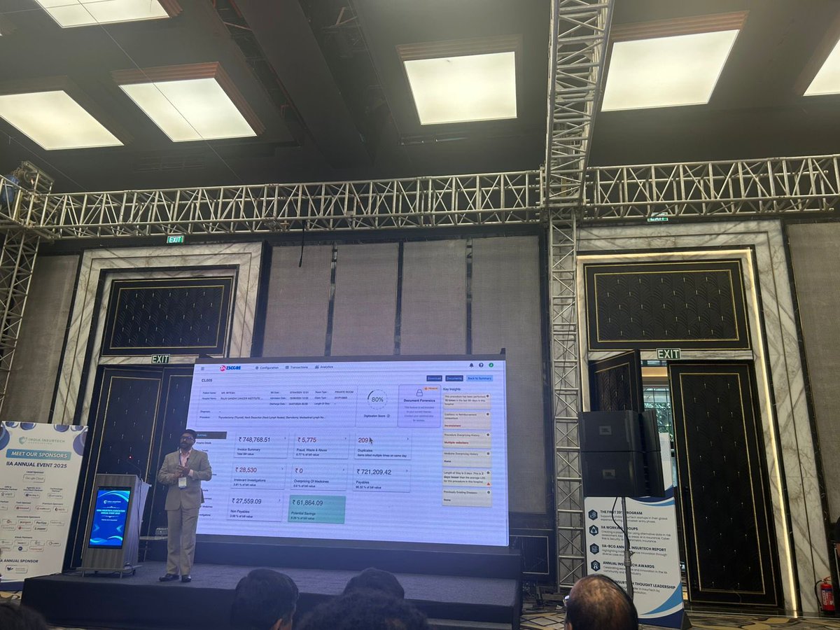 <a href="/BathwalMayank/">Mayank Bathwal</a> <a href="/SidExpress/">Siddharth Choudhary</a> <a href="/preraksethi/">Prerak Sethi</a> <a href="/ONDC_Official/">ONDC India</a> <a href="/amit_sethi/">Amit Sethi</a> Great session by Deleep Murali, CEO of Zscore Technologies, covered how AI is revolutionising health-insurance workflows: from assigning a digitisation score to each claim (for example: Claim #12345 → Score 87/100) to deploying advanced document-forensics that spot forged