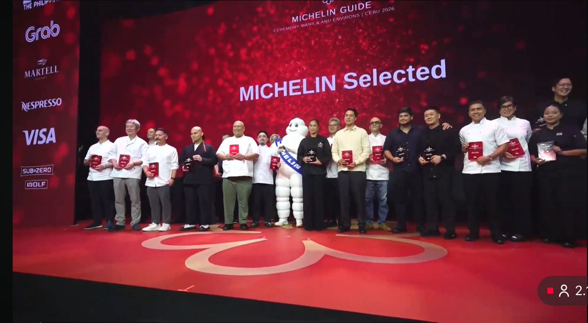 philstarlife's tweet image. These restaurants have been Michelin Selected in the Michelin Guide Philippines 2025:

12/10, Abli, Aida's Chicken, Antonio's, ATO-AH, Aurora, Automat, Ayà, Benjarong, Blackbird, Butcher Boy, Cantabria by Chele Gonzalez, Canton Road, Carmelo's Steakhouse, Chie Chie's Pancit Batil…