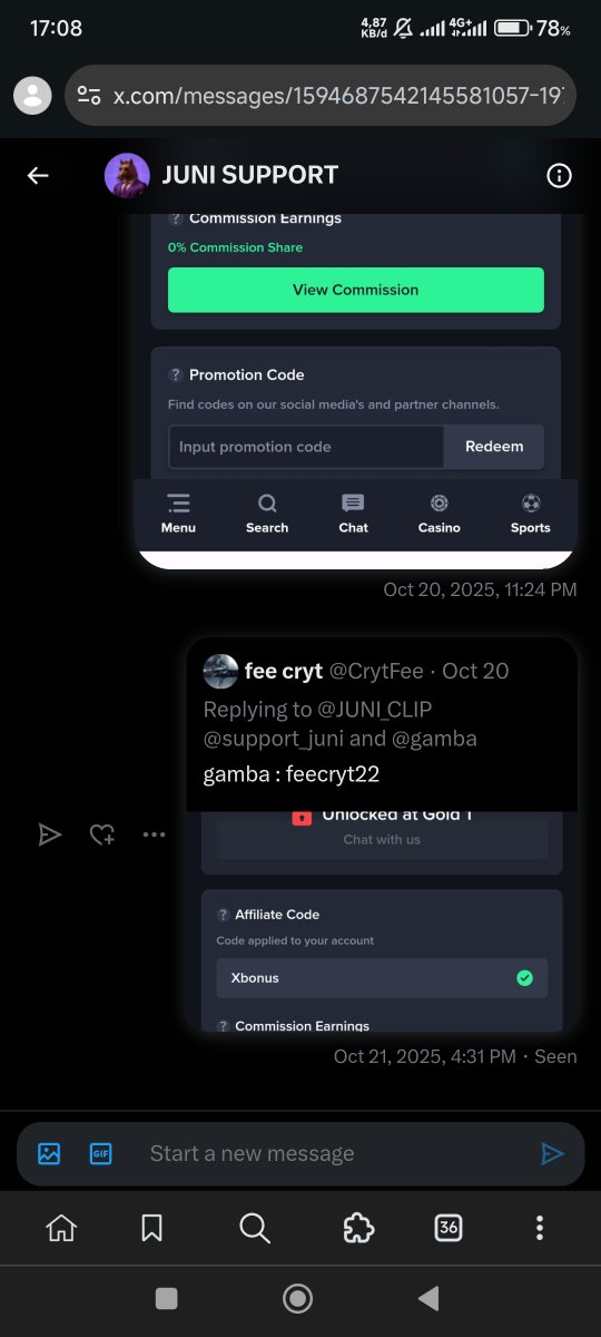 CrytFee's tweet photo. @JUNI_CLIP check my dm pls @support_juni @JUNI_CLIP 

gamba : feecryt22 https://t.co/Yvg1gN39Ia