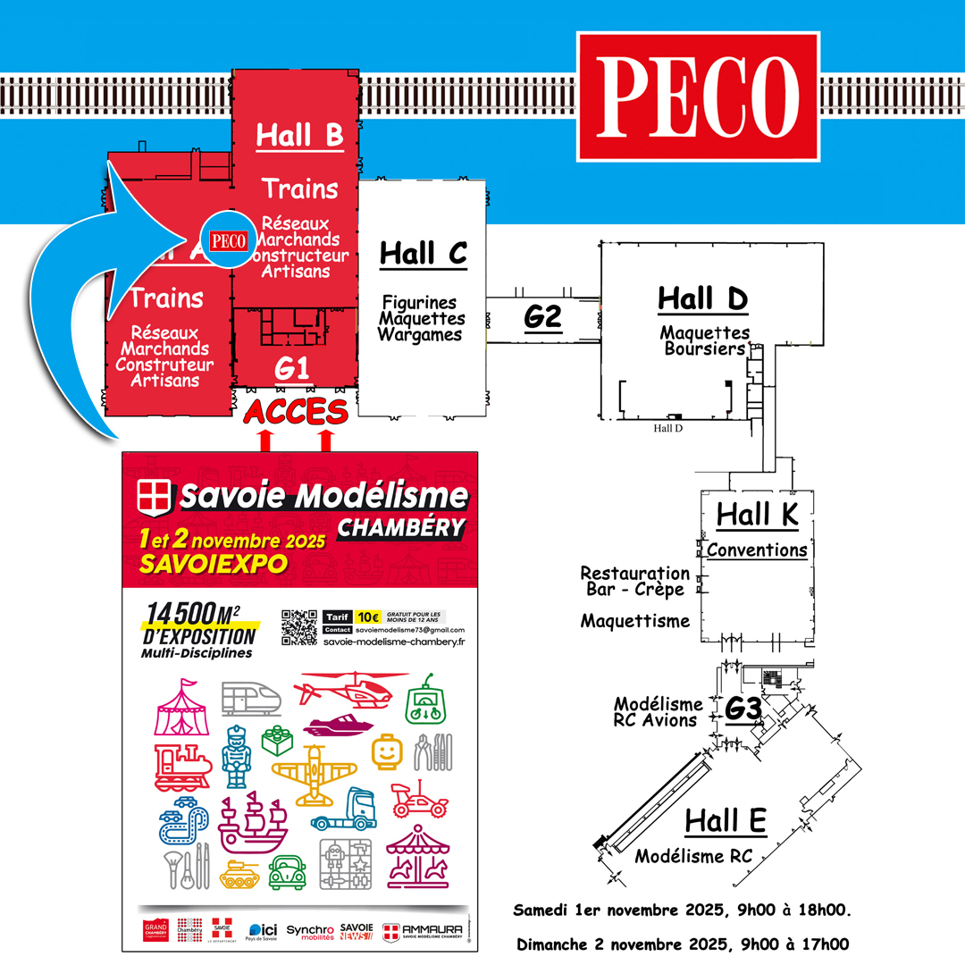 🇫🇷 This Weekend — Nov 1-2, 2025! 🚂✨ 

Join us in Chambéry for the Savoie Modélisme Show! 🧩🎨 

📅 Sat: 9 AM – 6 PM | Sun: 9 AM – 5 PM  
🎟️ Adult: €10 | Child (12-18): €5 | Under 12: FREE!  
📍 Savoiexpo, Chambéry  

🌍 Over 800 exhibitors await! 

🔗 savoie-modelisme-chambery.fr
