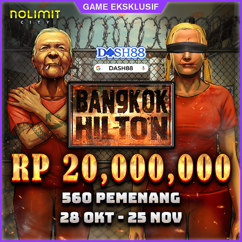 danacair88's tweet photo. DASH88 X NLC BANGKOK HILTON

Bangkok Hilton bagi* hadiah puluhan jt! Spin Now

Hi, sudah pernah coba bermain di Bangkok Hilton? Ada promo spesial di game-nya berlangsung mulai 28 Oktober – 25 November 2025. Total hadiah 20 jt untuk 560 pemenang. 

#explorejawabarat #fyp https://t.co/SIBVIUMNJU