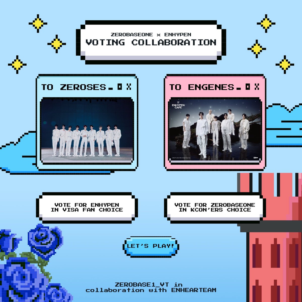 ZEROBASE1_VT's tweet image. [📢 VOTING COLLABORATION ] 

ZEROSE! 🌹 We have a voting collab with @ENHEARTEAM, starting today!

- ZEROSE will vote ENHYPEN for Visa Fans&apos; Choice of the Year (🚫NOT Fan Choice 2nd VOTE. We are still finalizing collabs.)
- In return, ENGENEs will vote ZEROBASEONE for Worldwide…