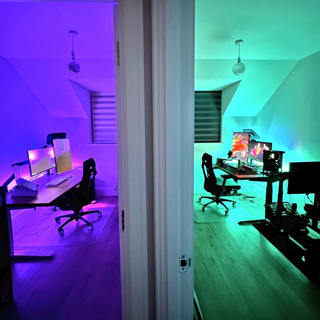 I keep seeing the photo below. It's nice, but I much prefer the dual office setup we have in our house! 

Very early photo from when we first moved in. Need to take an updated one.