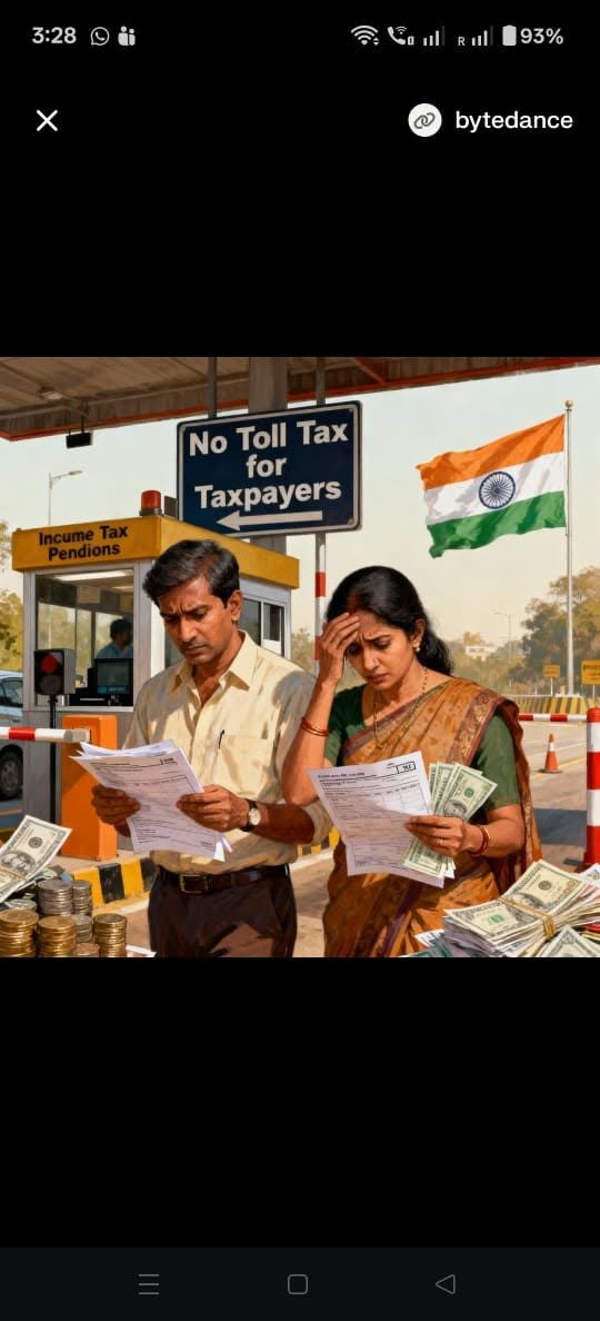 Pundir_Anuj's tweet photo. @CMOfficeUP @myogioffice @myogiadityanath @narendramodi @AmitShah @AmitShahOffice @RahulGandhi @priyankagandhi @nitin_gadkari @nsitharaman देश का मिडिल क्लास वह है जो देश की प्रगति की आधारशिला है।  
यह वही वर्ग है, जो ना सरकारी अस्पतालों में इलाज कराता है, ना सरकारी स्कूलों में अपने बच्चों को भेजता है।  
फिर भी हर महीने पूरी ईमानदारी से इनकम टैक्स देता है, बिना किसी रियायत के।  

ऐसे ईमानदार टैक्सपेयर्स से देश को ये न्याय करना चाहिए कि पूरे देश में टोल टैक्स उनसे नहीं लिया जाए।  
सिर्फ इतना ही नहीं, उन्हें उनकी मेहनत की कमाई का एक हिस्सा पेंशन के रूप में भी मिलना चाहिए, जैसे सरकारी कर्मचारी पाते हैं।  
इनकम टैक्स पेयर को सभी डिपार्टमेंट में उनका काम प्रायोरिटी पर होना चाहिए।

देश की समृद्धि, सुरक्षा और विकास के लिए मिडिल क्लास का सम्मान जरूरी है।  
अगर हमारे देश का सबसे मेहनती वर्ग इतना भारी बोझ उठाता रहेगा, तो देश कब तक तरक्की करेगा?  
यह वक्त है कि सरकार मिडिल क्लास को इंसाफ दे और उनके हकों की रक्षा करे।  

 आइए हम सभी यह मांग एक साथ उठाएं कि टैक्स देने वाले हर नागरिक को सम्मान और सुरक्षा मिले।  
मिडिल क्लास का टैक्स बराबरी से बंटे और उन्हें पूरा हक मिले।
मिडिल क्लास अपनी कमाई का 60 से 70% टैक्स दे रहा है। क्योंकि बाकी चोर टैक्स देने के लिए तैयार नहीं है। 
Anuj Pundir 
Director and CEO Kavya international Pvt Ltd 
Ex employee department of state United State of America 
Ex employee department of defence United State of America
