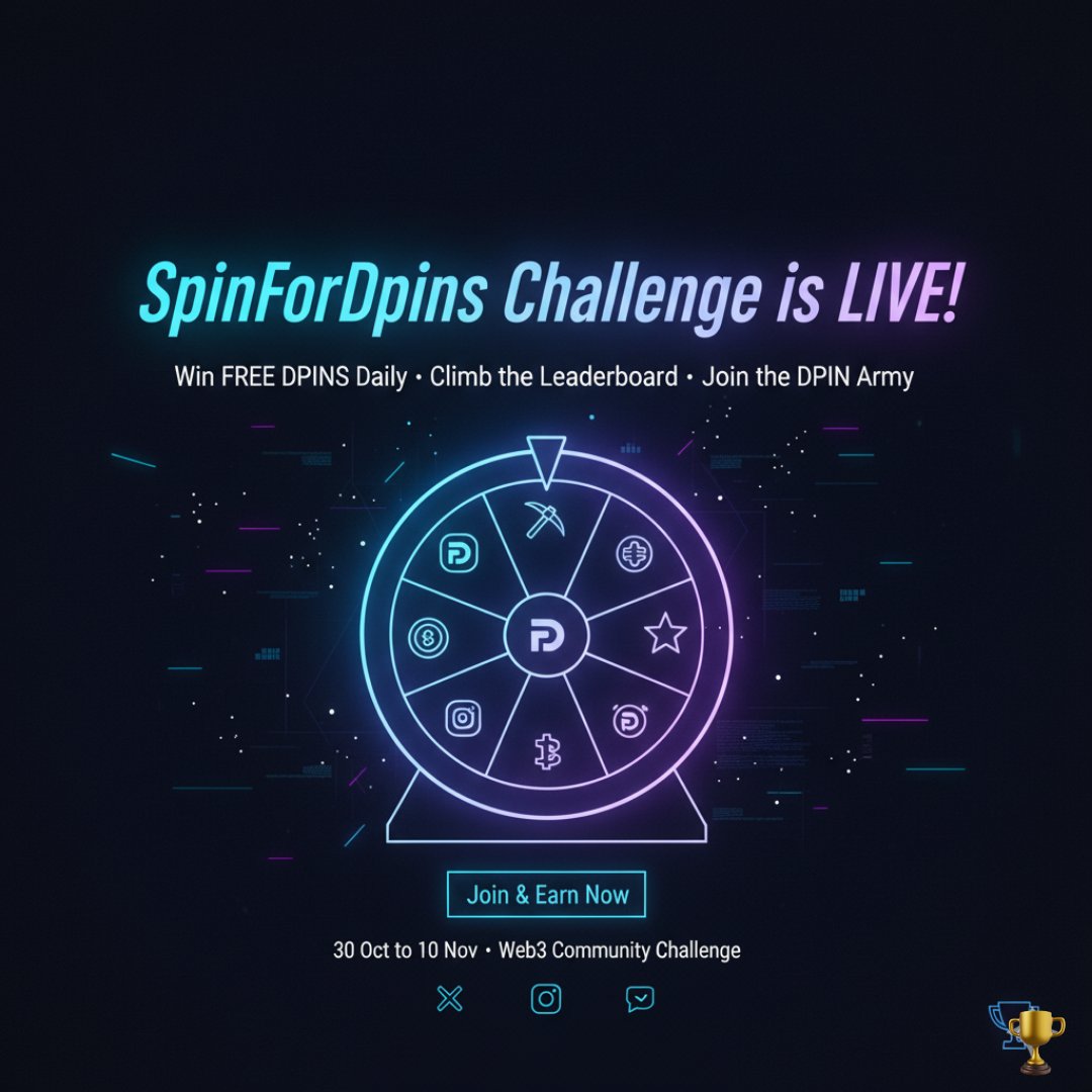 UnityChainHelp's tweet image. 🚀 #SpinForDpins Challenge is LIVE!
Win FREE #DPINS by completing social tasks and climbing the leaderboard. Top contributors get daily rewards + spotlight
✅ Follow #UnityChain
✅ Complete tasks daily
✅ Submit proof
✅ Earn DPINS
Join now 👉 unitychain.help
#Web3