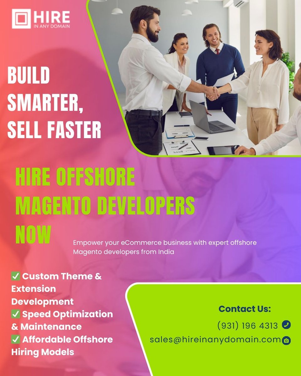 hireinanydomain's tweet image. Take your online store to the next level with offshore Magento developers from India.
📩 sales@hireinanydomain.com
 🌐 hireinanydomain.com
 📞 9311964313
Visit: hireinanydomain.com/hire-magento-d…
#HireOffshoreMagentoDeveloper #MagentoDevelopersIndia #HireInAnyDomain #HireMagentoExperts