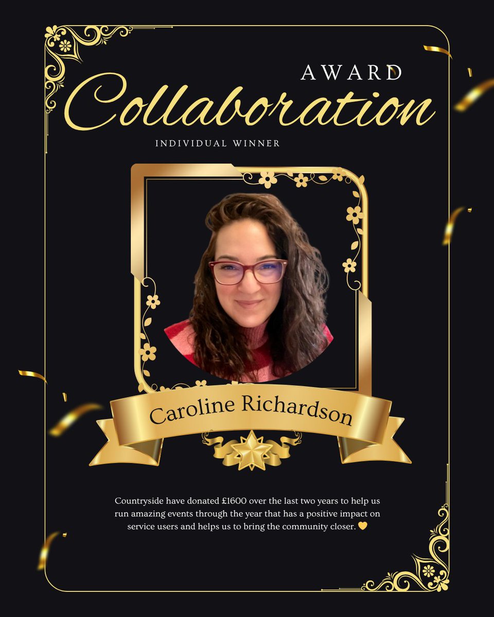 🤝 Huge congrats to Caroline Richardson, winner of our Collaboration Award (Individual)! 🌟

Her amazing work with @countryside_homes_uk, who’ve donated £1,600 over the last 2 years, has helped us deliver a number of impactful community events! 💛👏#CollaborationAward #Community