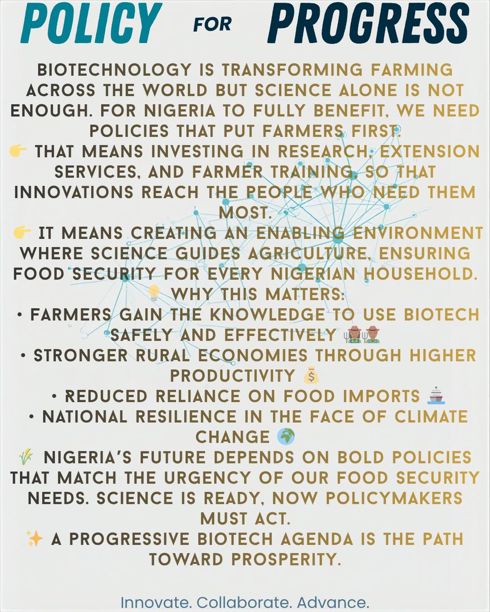 Naijabiotech025's tweet image. #policyforprogress #biotechagenda #feedingnigeria