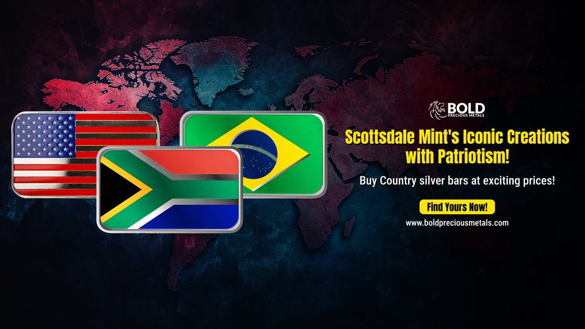Bold_PM's tweet image. Stack silver with style and pride!💥

Scottsdale Mint’s Country Silver Bars let you invest in purity and patriotism.🌎

🛒 Get yours now at
boldpreciousmetals.com/silver/country…

#BoldPreciousMetals #CollectSilver #ScottsdaleMint #SilverStacker #PreciousMetals