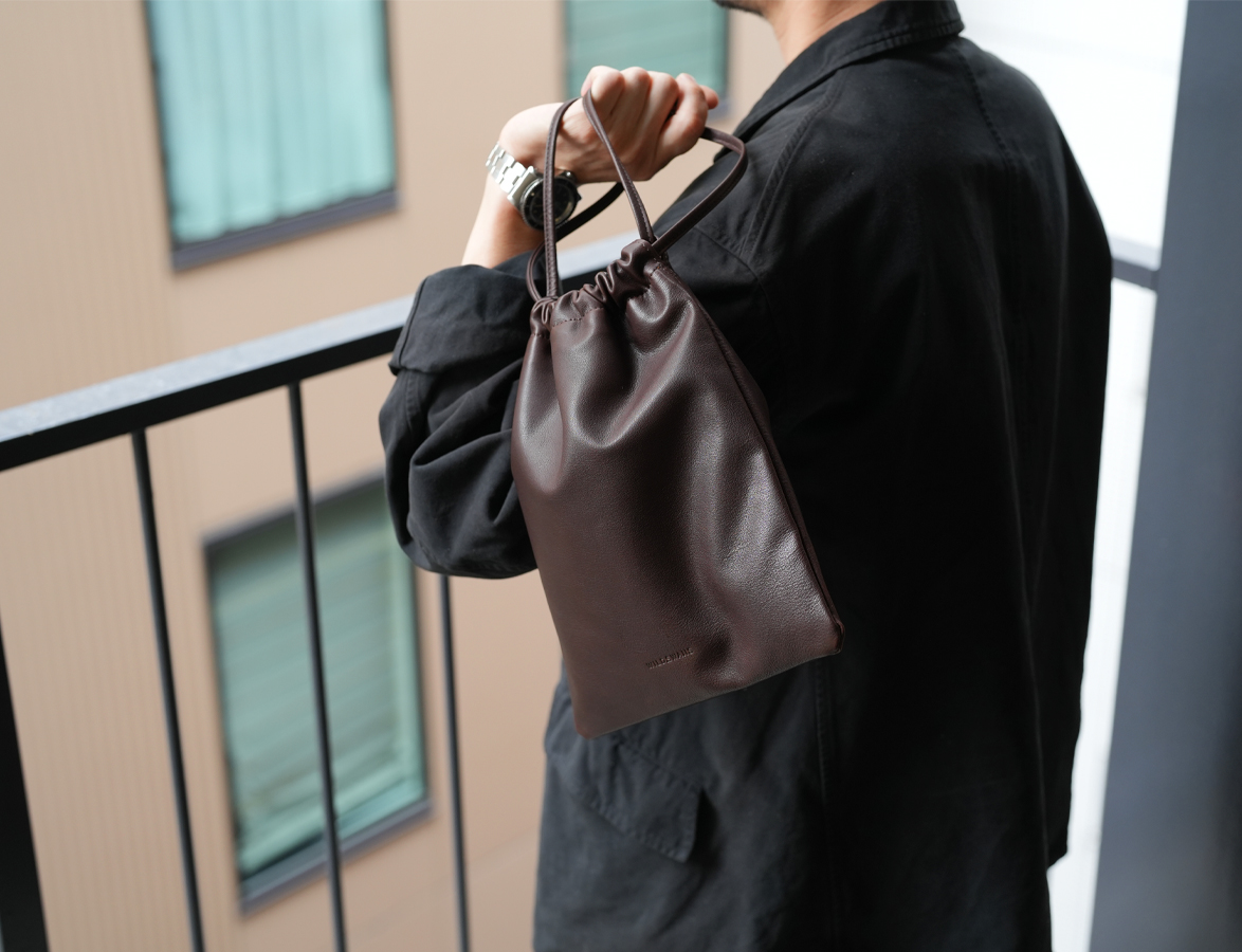 wildswans ワイルドスワンズ　ブレス　未使用に近い ドローストリングバッグ・BOURSE (ブレス)、UNSAC(アンサック)が入荷