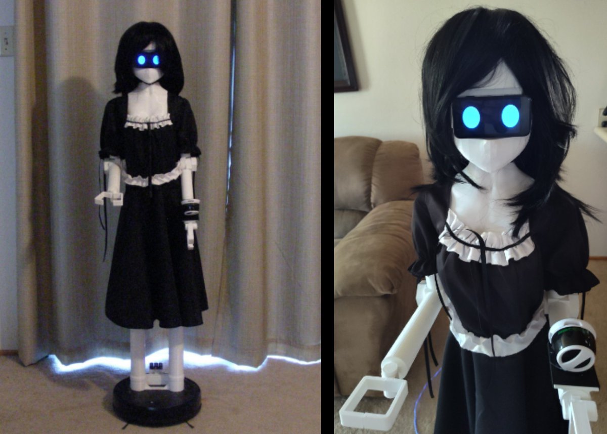 greertechinvent's tweet image. Say hi to the Galatea Multipurpose Companion Maid Robot. She&apos;s a 3D printed humanoid robot with integrated AI functionality and dozens of uses.

Constructing her is very simple, her body is all 3D printed, and she requires no advanced knowledge to make.