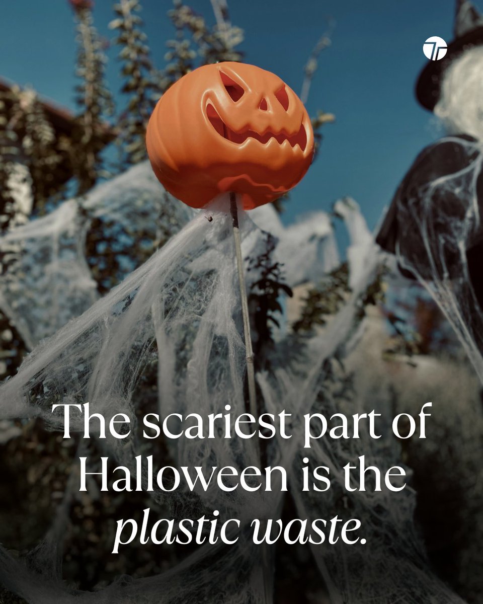 TechTeysha's tweet image. The scariest part of Halloween? Plastic waste. 

In the UK alone, an estimated 2,000 tonnes of plastic waste are generated during Halloween each year. While  2019 survey revealed that 83% of Halloween costume materials are plastic.