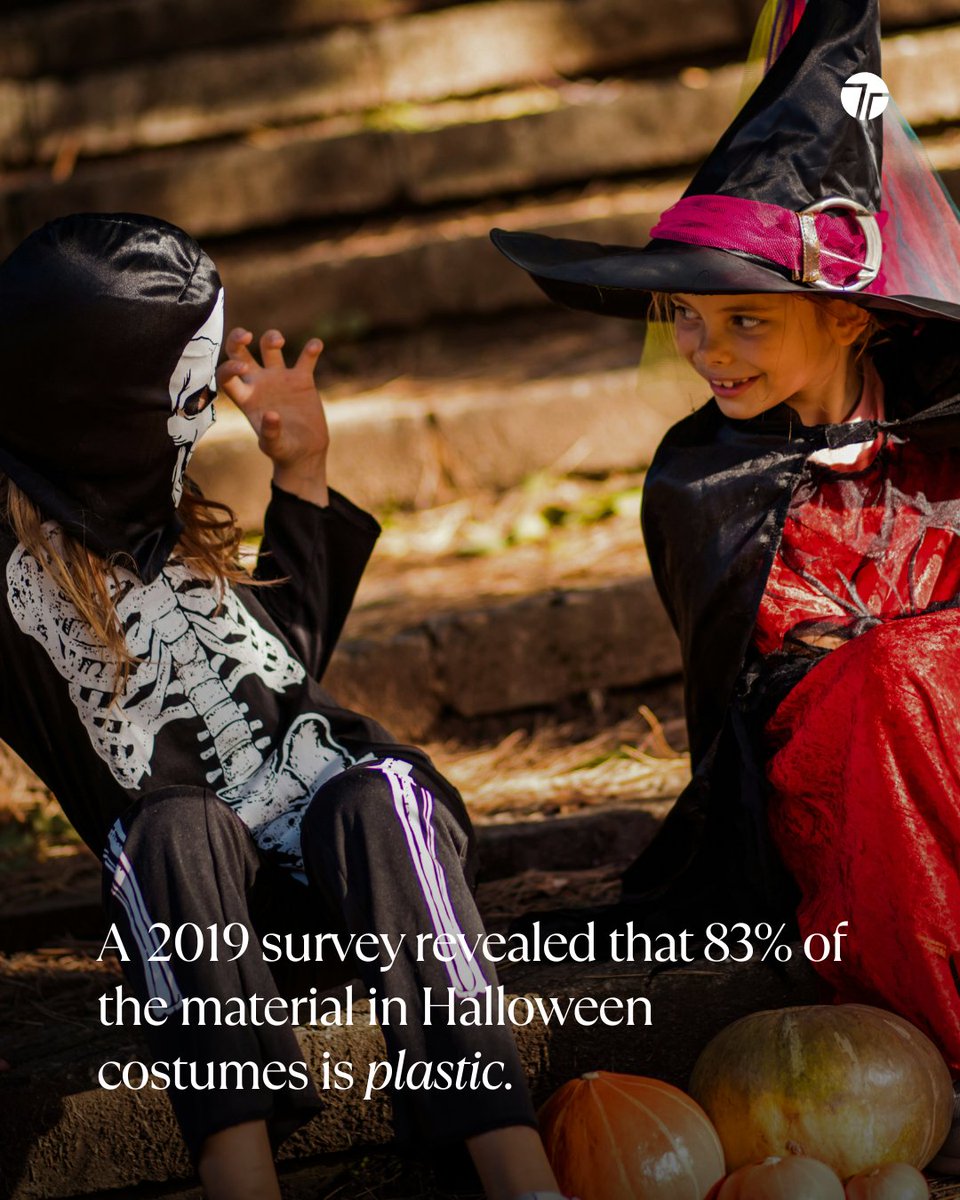 TechTeysha's tweet image. The scariest part of Halloween? Plastic waste. 

In the UK alone, an estimated 2,000 tonnes of plastic waste are generated during Halloween each year. While  2019 survey revealed that 83% of Halloween costume materials are plastic.