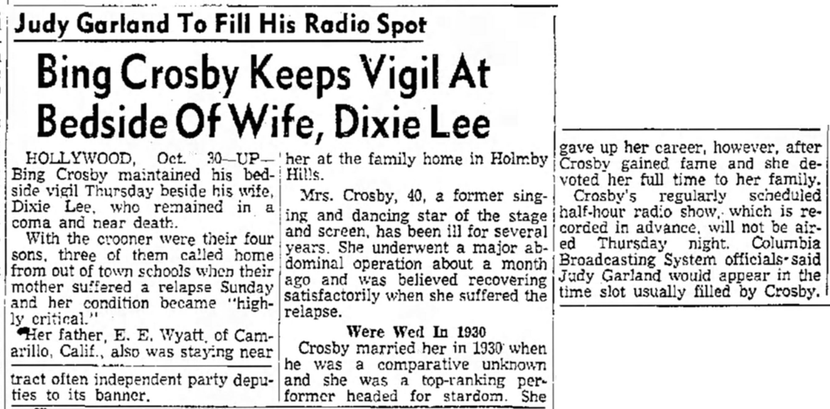 TheJudyRoom's tweet photo. October 30, 1952: Judy Garland filled in as host of "The Bing Crosby Show" on CBS Radio.
Wish You Were Here https://t.co/Q866ZDHbWk
You Belong To Me https://t.co/pnw5ORzyBC
#judygarland #bingcrosby #cbsradio #thejudyroom #judygarlandestate @judygarlandpro @judygarlandestate https://t.co/AZjbyloG1S