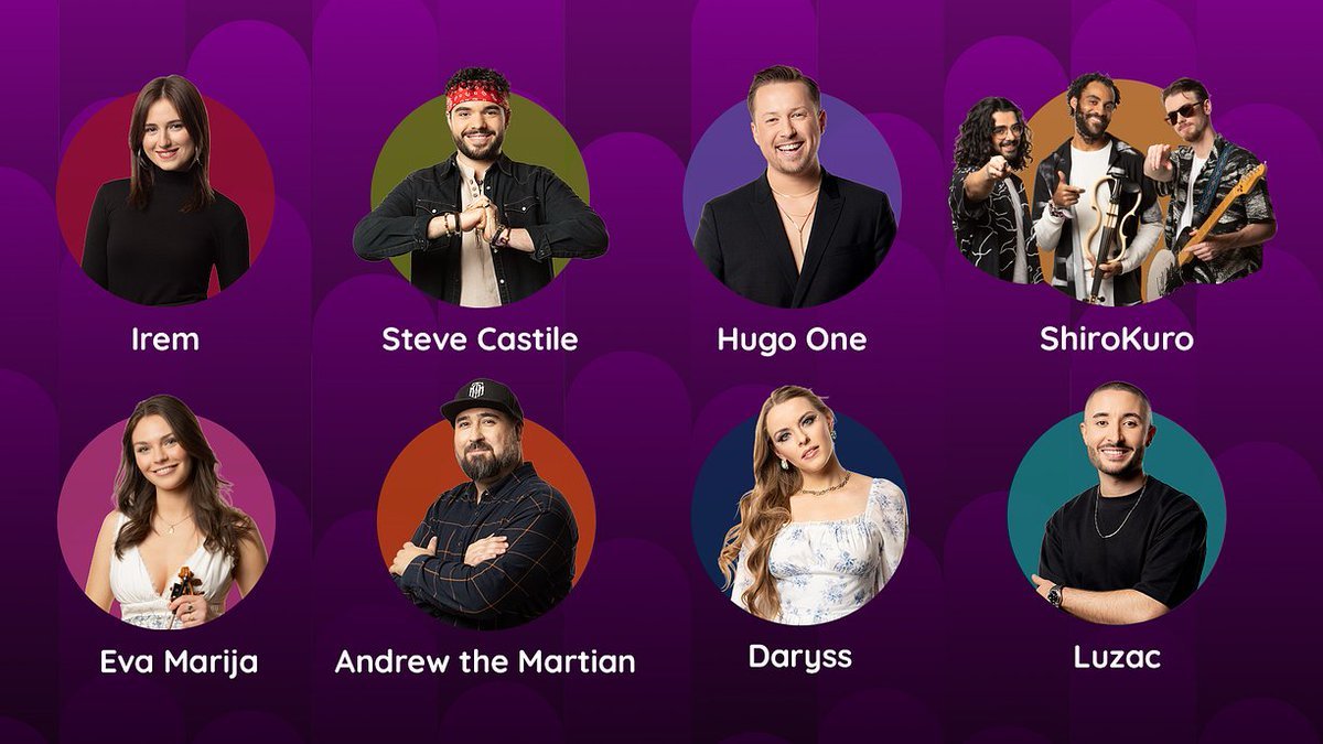 🇱🇺 RTL has revealed the 8 selected artists in the #LuxembourgSongContest 2026:

- Irem.
- Steve Castile.
- Hugo One.
- ShiroKuro.
- Eva Marija.
- Andrew The Martian.
- Daryss.
- Luzac.
