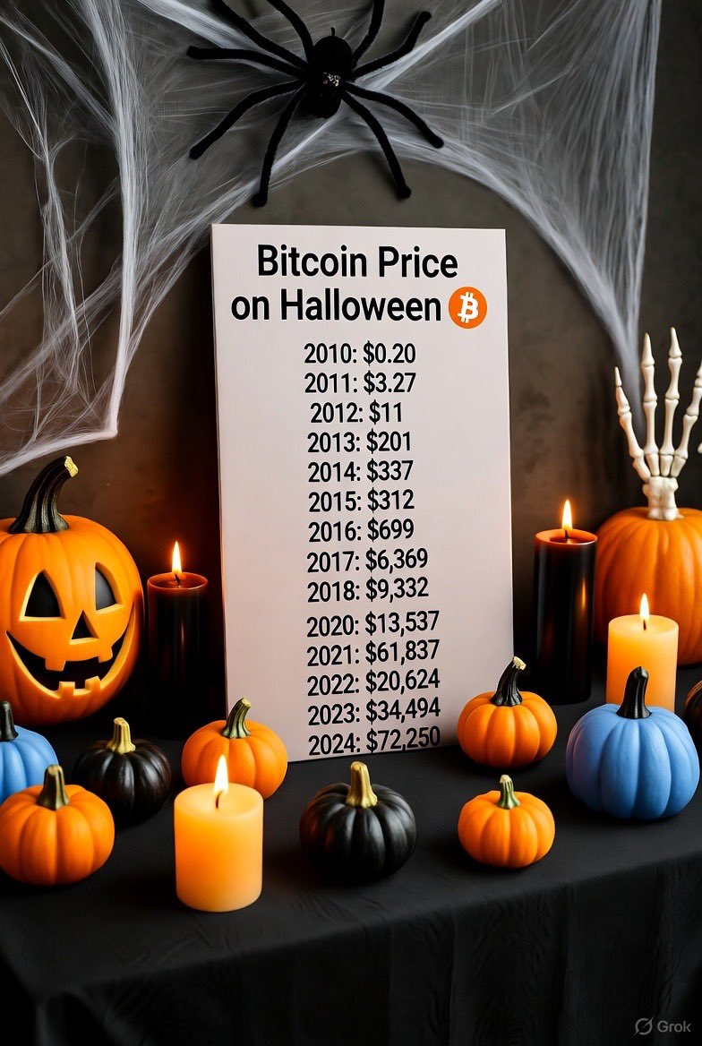 What will be the price of $BTC on Halloween in 2025?