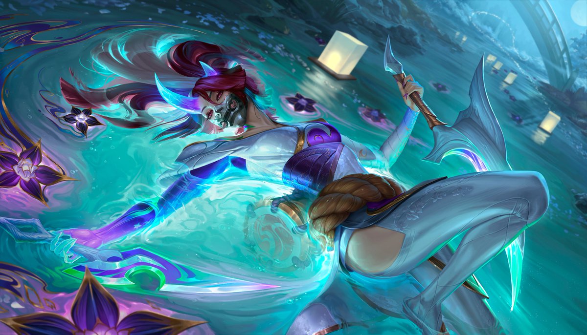 Spirit Blossom Akali Pearl Chroma CN Splash by Pandart Studio artstation.com/artwork/OvYrBJ