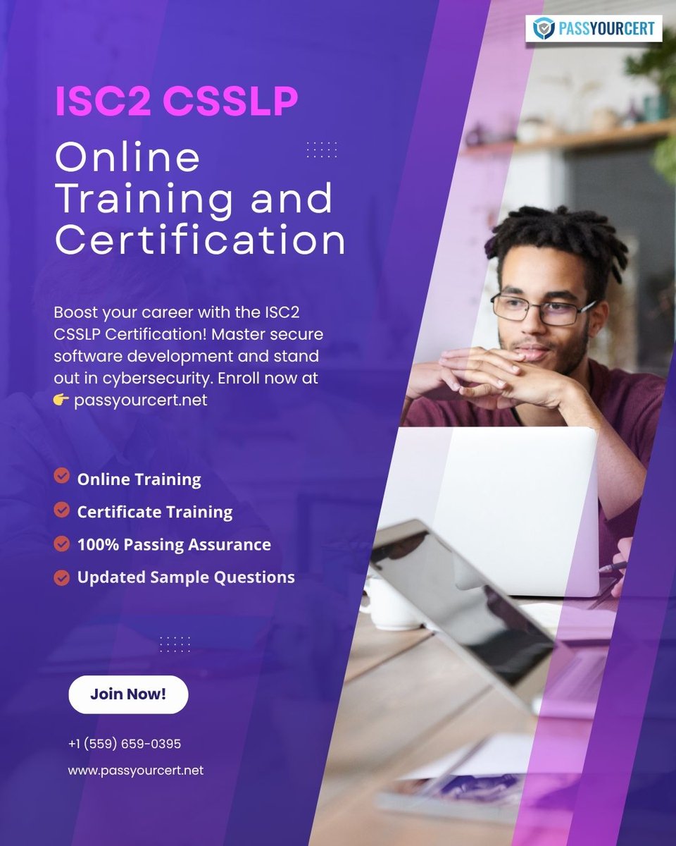 pass_yourcert's tweet image. Advance Your Secure Software Career!
 The ISC2 CSSLP Certification validates your expertise in secure software development and application security best practices. 
 Start your journey today with passyourcert.net and 
#CSSLP #CyberSecurity #SoftwareSecurity #PassYourCert
