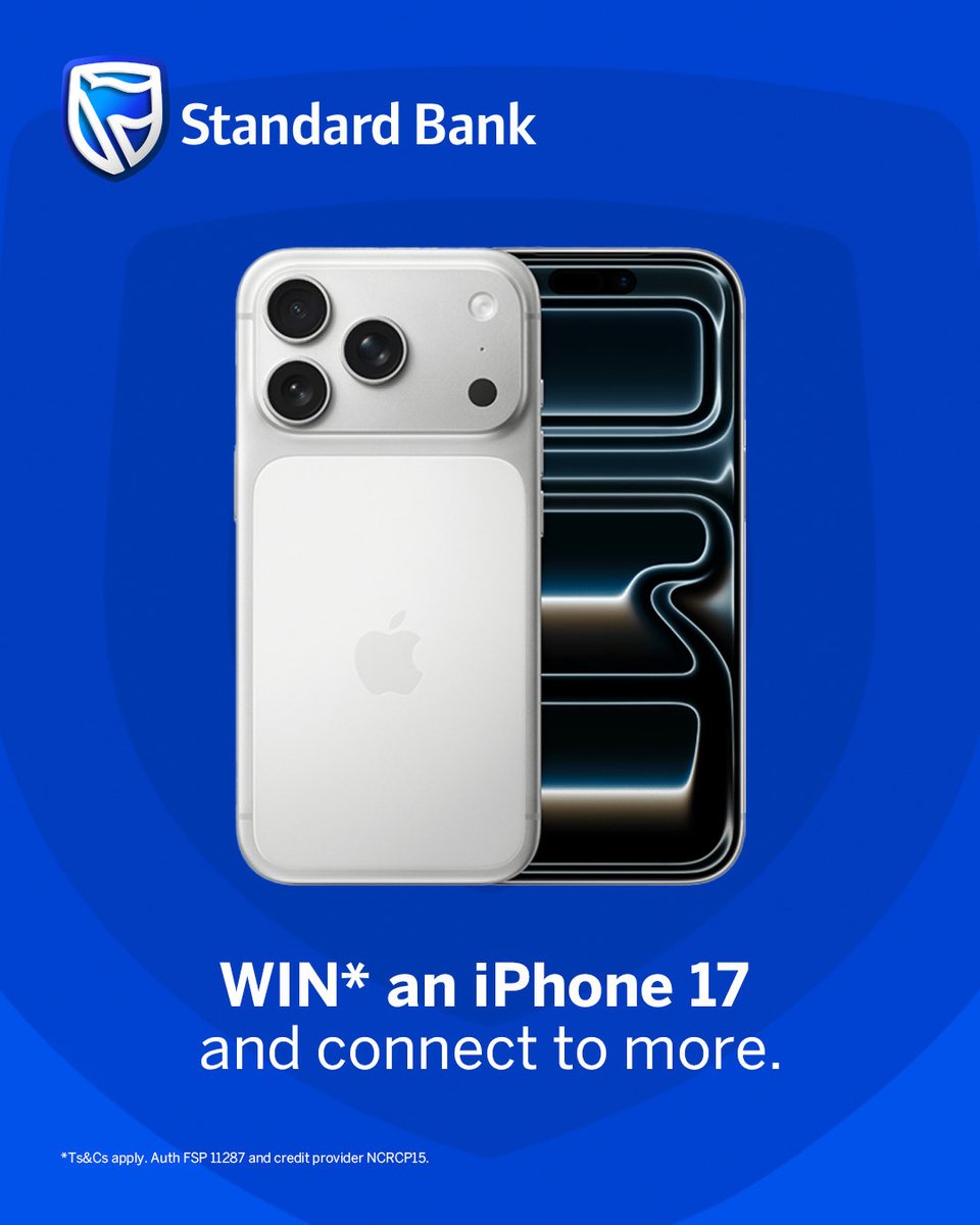 📱iPhone 17 = yours? Buy any Apple device with Standard Bank Connect and you could WIN* and iPhone 17 + enjoy 25GB FREE data (for 3 months)! 📅 Valid until 31 Oct 2025!
#SBLove💙 #iPhone17 #Giveaway *Ts&amp;Cs apply.