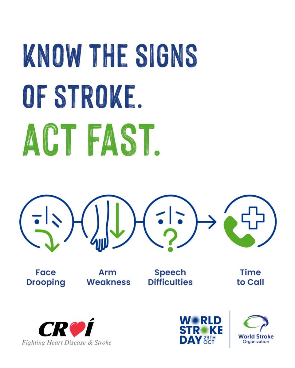 naiireland's tweet image. Did you know that 1 in 4 of us will have a stroke in our lifetime? Oct 29th was #WorldStrokeDay It is time to raise awareness about the importance of recognising the signs of stroke and to #ActFast. NAI support our members @CroiHeartStroke and the vital work they do everyday 💜