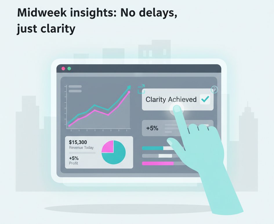 AIBookWell's tweet image. Midweek insights: Real-time dashboards for smarter decisions. No delays, just clarity. #RealTimeData #AIAccounting