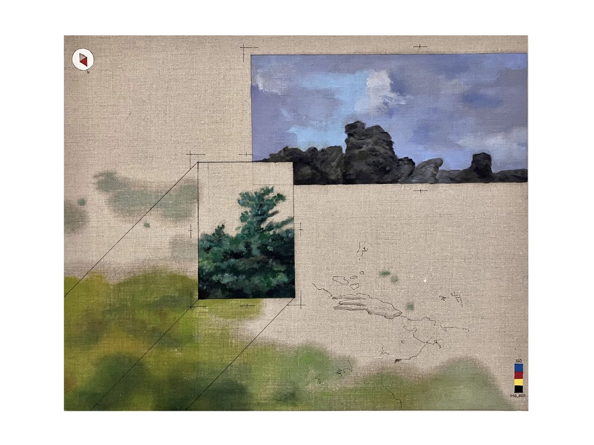 『A diagram only for me/ 浅間山』

652×530mm
oil and acrylic on canvas, pen
