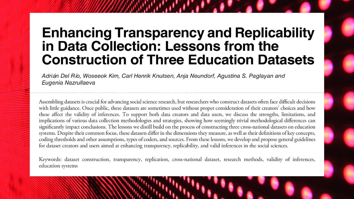 PoPpublicsphere's tweet image. NOW OUT ON FIRSTVIEW!!

Enhancing #Transparency &amp;amp; #Replicability in #Data #Collection: Lessons from the Construction of #Three #Education #Datasets

By @Delrio_Adri, Woseeok Kim, @carlhknutsen, @AnjaNeundorf, Agustina S. Paglayan &amp;amp; Eugenia Nazrullaeva

doi.org/10.1017/S15375…