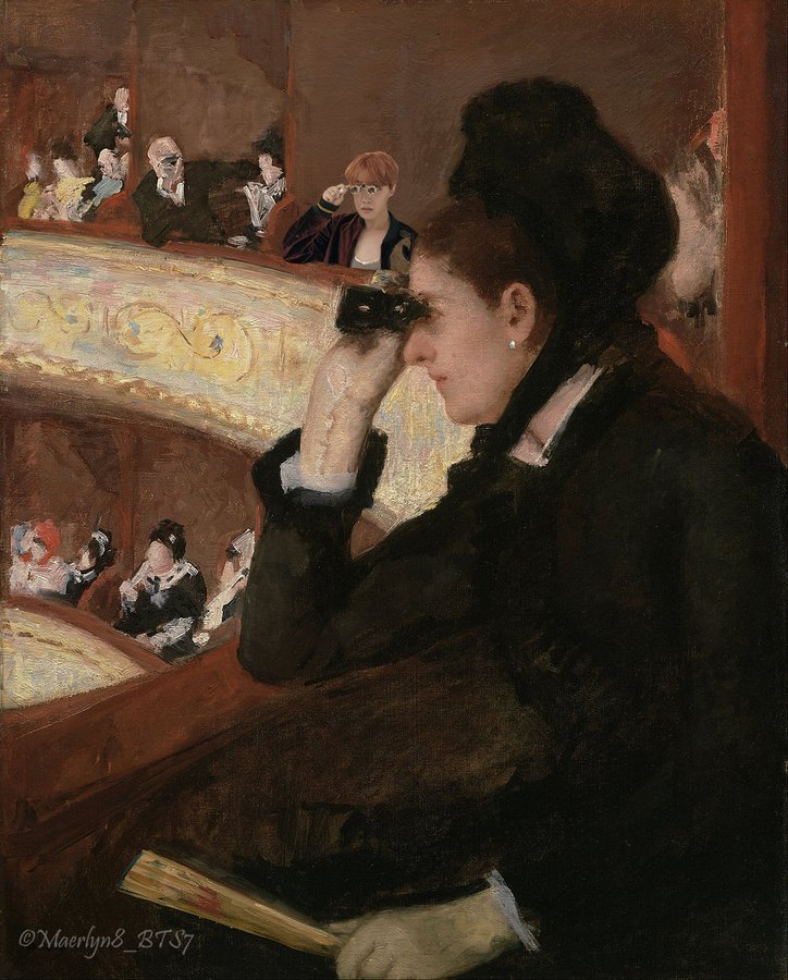 💜 BTS is/in Art - Re-Post 💜

This silly one still has a special place in my heart. 😂

ART USED: In the Loge, Mary Cassatt (1878)

#btsisinart #bts #jhope #hobi @bts_twt