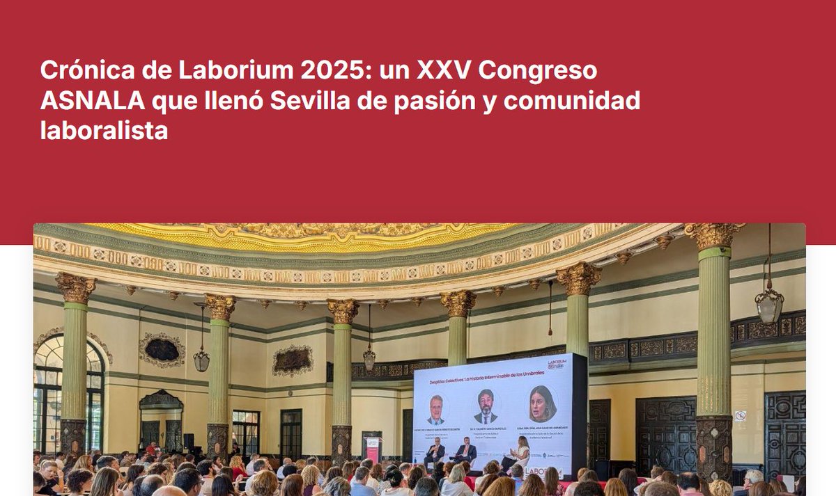 🪶📃 Ya puedes leer la esperada crónica de #Laborium2025, escrita por <a href="/CintaVivancos/">Cinta Vivancos</a>, vicepresidenta de #ASNALA: cutt.ly/pr76yQ8O

Descubre cómo hemos vivido desde dentro la organización y celebración de un #CongresoASNALA histórico.

#XXVCongresoASNALA #YoSoyASNALA