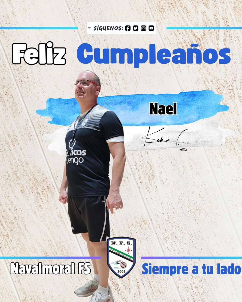🎂 CUMPLEAÑOS 🎂

Hoy hace los años el alma del club, nuestro míster Natanael. Siempre un referente para todos nosotros.

Muchas felicidades entrenador. 💙💙
