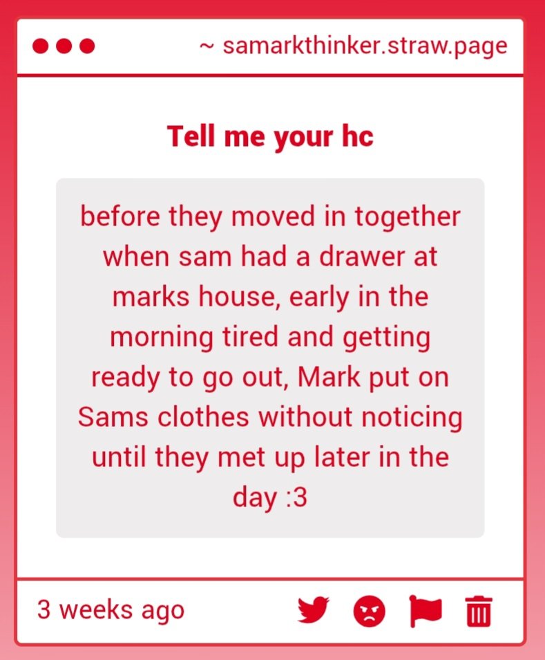 samarkthinker's tweet photo. #samark hc
so cuteee!!!!! sam would definitely love to see mark wearing his clothes 🤭 https://t.co/NUlGb7drG7