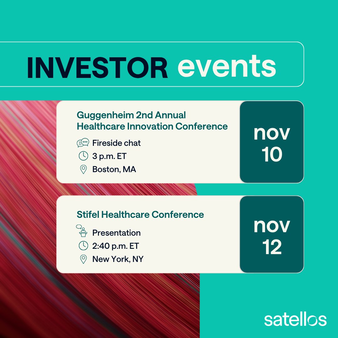 The Satellos leadership team will participate in healthcare investor conferences next month in Boston and New York. We look forward to the conversations ahead. ir.satellos.com/news/news-deta…

#Duchenne #MuscleRegeneration $MSCL $MSCLF