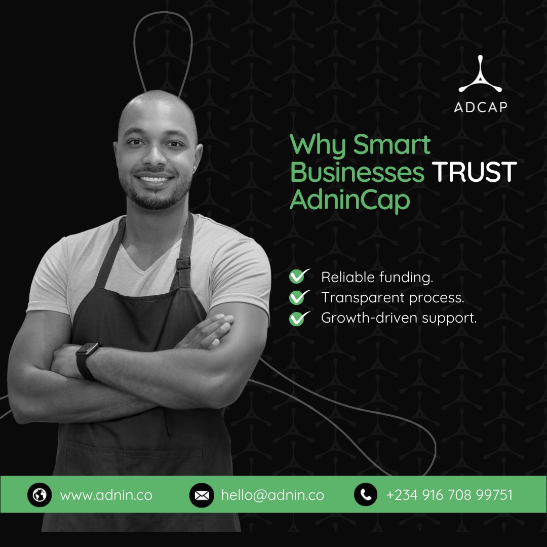 Adnincap's tweet photo. Funding should fuel growth, not frustration.

With AdninCap, you get financing that is transparent, reliable, and built around your goals.

Let’s grow your business, together. 

#AdninCap #BusinessGrowth #SmartFinancing #Entrepreneurship https://t.co/u2mQvqehzU