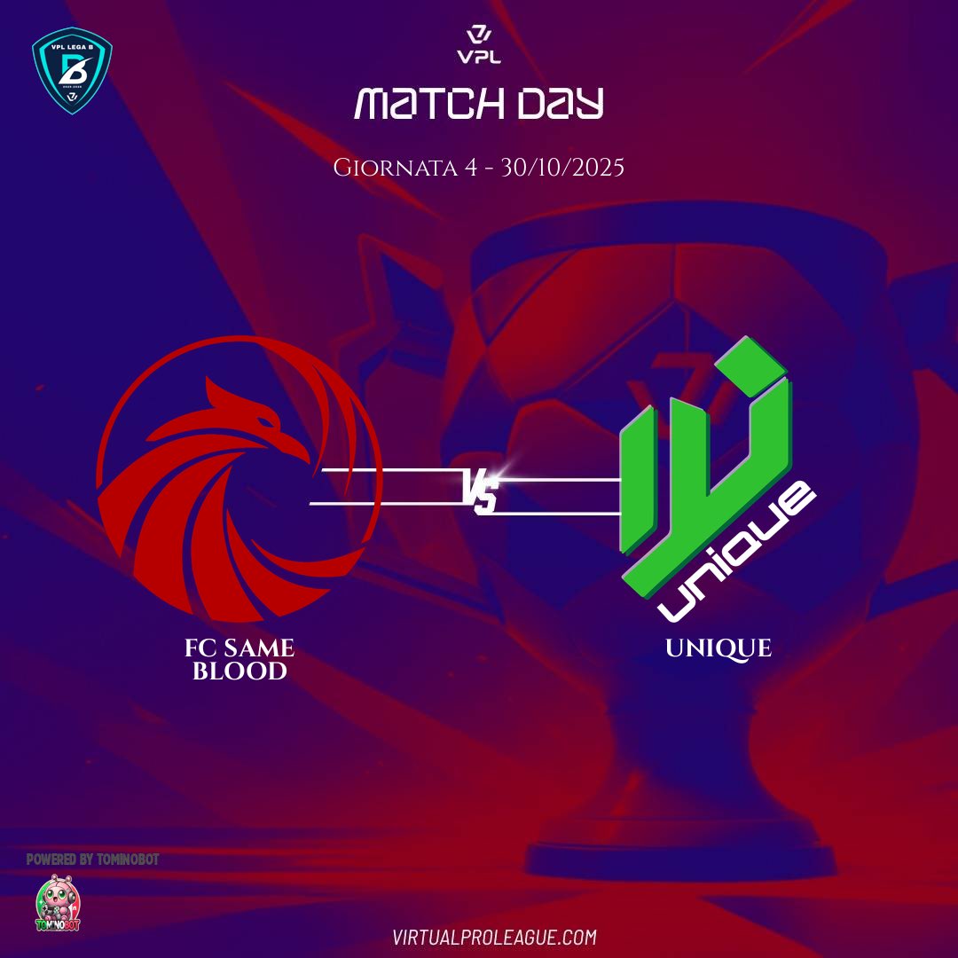 🔜 | 𝐌𝐀𝐓𝐂𝐇 𝐃𝐀𝐘 

🏟️╏ <a href="/VPLItaly/">VPL Italy 🇮🇹</a> 
🆚️╏<a href="/FCSameBlood/">⚫🩸FC SAME BLOOD🩸⚫</a> 
🕥╏ 23:00

Powered by <a href="/OplitaGaming/">OplitaGaming</a>