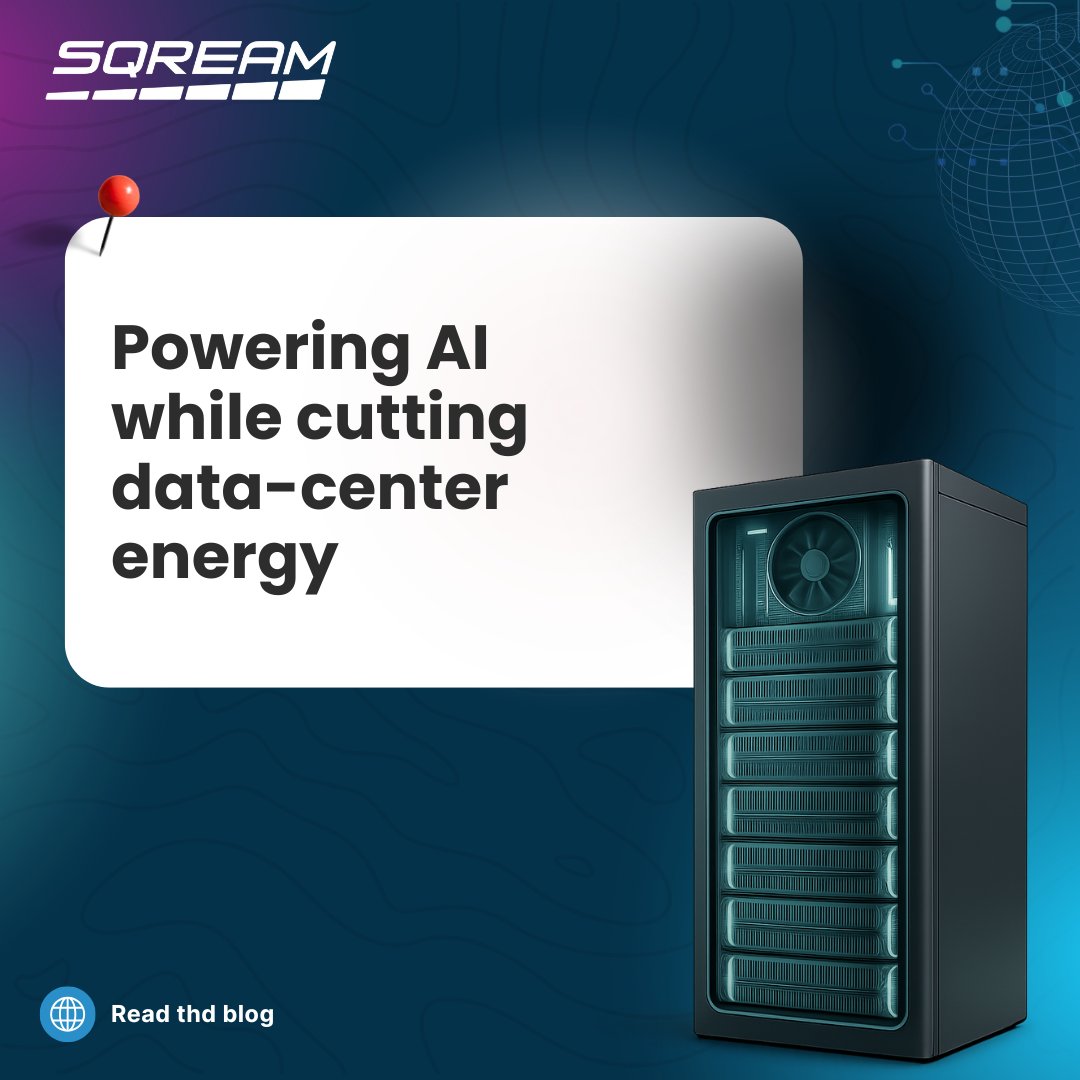 SQreamTech's tweet image. AI needs power, but smarter architecture uses less.
GPU acceleration makes sustainable data centers real.
Read the blog → bit.ly/4oNpz6n
#AI #DataCenters #Sustainability #GPUs #EnergyEfficiency