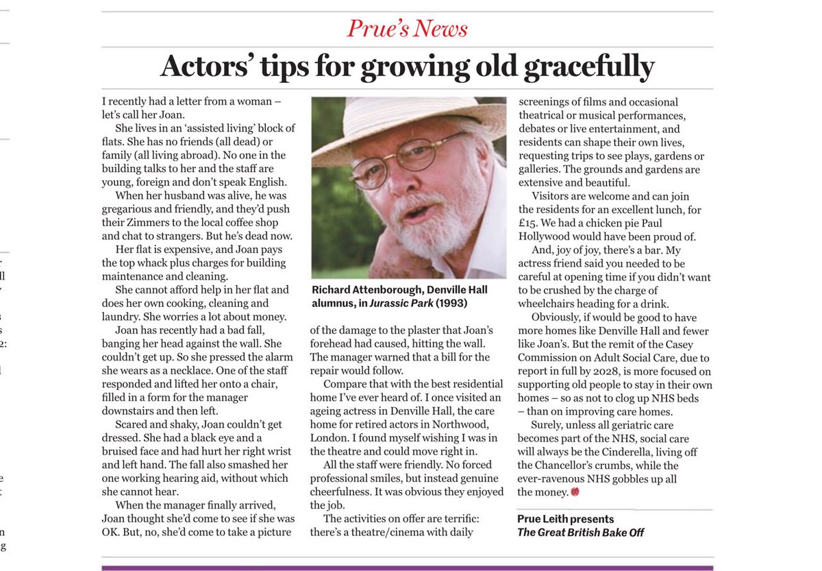 It was a wonderful surprise to read Prue Leith's article in the new edition of The Oldie. (theoldie.magazine.co.uk) Thank you so much.