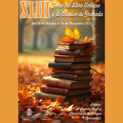 📢Feria del Libro Antiguo y de Ocasión de Granada ❤️👏👏📚📚🍂
✅Del 30 de octubre al 16 de noviembre.
✅En la Puerta Real y la Carrera de La Virgen.
✅Horario de 11h.  a 14h.  y de 17:30 a 21h.
Evento recomendado por UNILIBER 👌😍
Noticia en 😉👉uniliber.com/noticias/xliii…