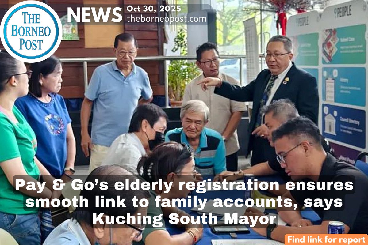 theborneopost's tweet image. The new parking system&apos;s Elderly Easy Payment (EEP) under Pay &amp;amp; Go lets senior drivers park hassle-free — fees auto-deducted from family members’ accounts, no phone or app needed, says Mayor Dato Wee Hong Seng
theborneopost.com/2025/10/30/pay…

#Kuching #MBKS #PayAndGo #SmartParking