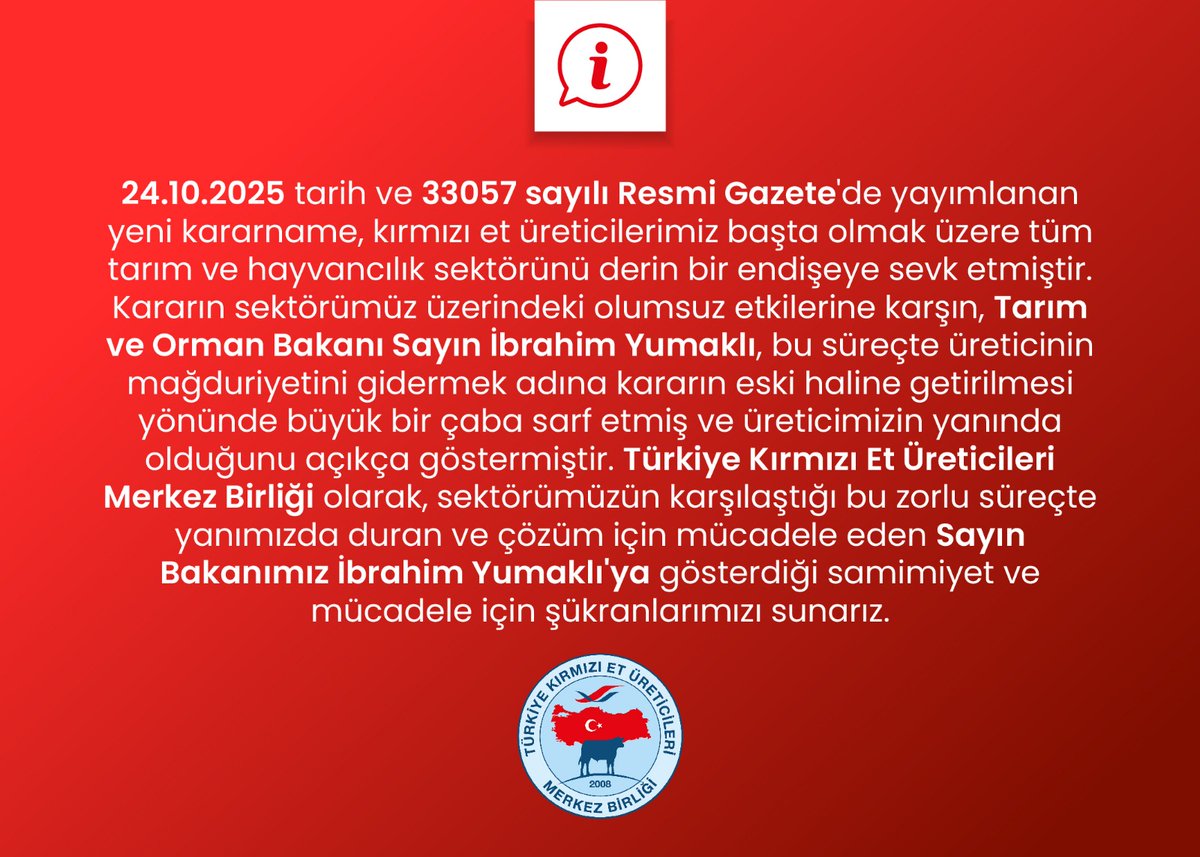 Türkiye Kırmızı Et Üreticileri Merkez Birliği (@tuketbir) on Twitter photo 