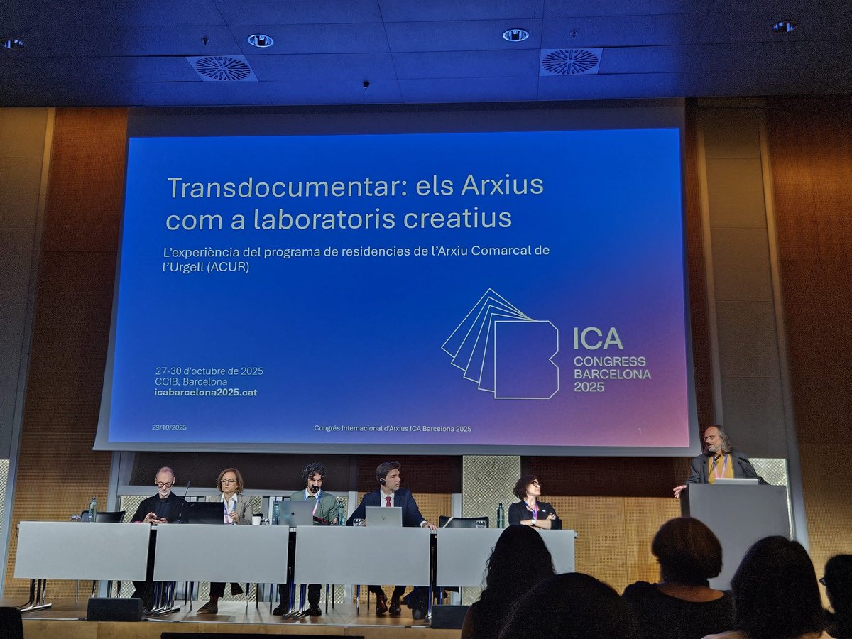 aclurgell's tweet image. 2ª Jornada #ICABarcelona2025 
🎙️Participació de l&apos;ACUR amb la ponència sobre el programa de residències de creació i investigació de l&apos;@aclurgell 
@patrimonigencat @ajtarrega @culturatarrega @cc_urgell @novatarrega @RadioTarrega #XAC #residènciacreació @ICABcn2025 #PaisArxius