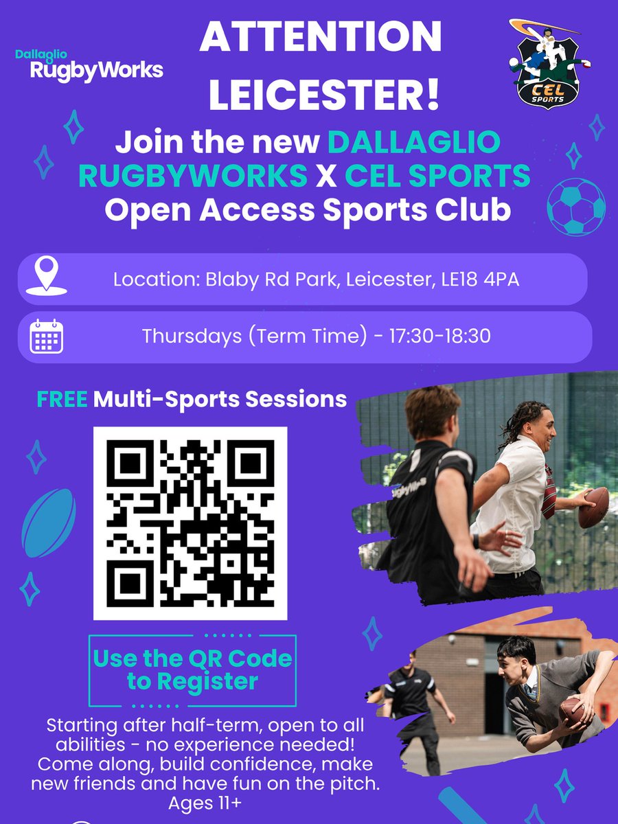 Our youth club on Thursday evenings at Blaby Road Park Pavilion south wigston 5.30-7.30pm just got even better with @dallagliorugbyworks joining ourselves and @celsportscoachingllp coaches this evening we have Halloween treats and Hot dogs for the young people who attend 💪🏻🏓🎯🏉