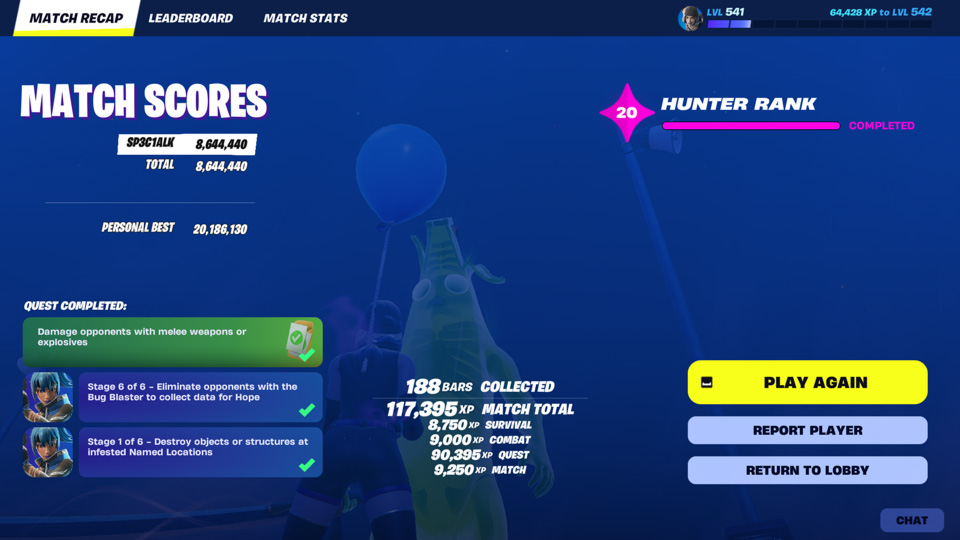 Ignore my Personal Best (that was in a squad) but can anyone beat my #Fortnite #KPOPDEMONHUNTERS *SOLO* score of 8.6mil?